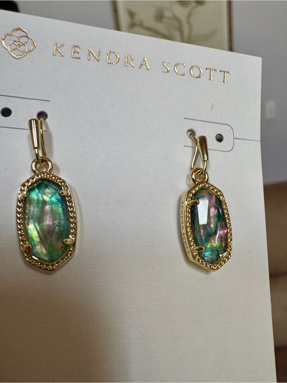 Kendra Scott Lilac Abalone Drop Earrings